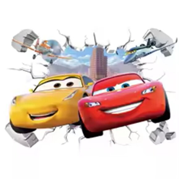 3D Broken wall Lightning McQueen & Cruz Ramirez Wall Sticker - Picture 7 of 10